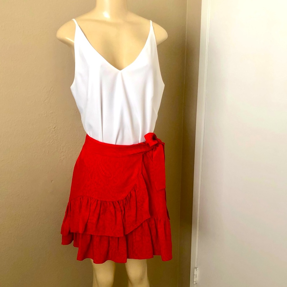 MAJE ruffled side tie skirt sz 40 EU